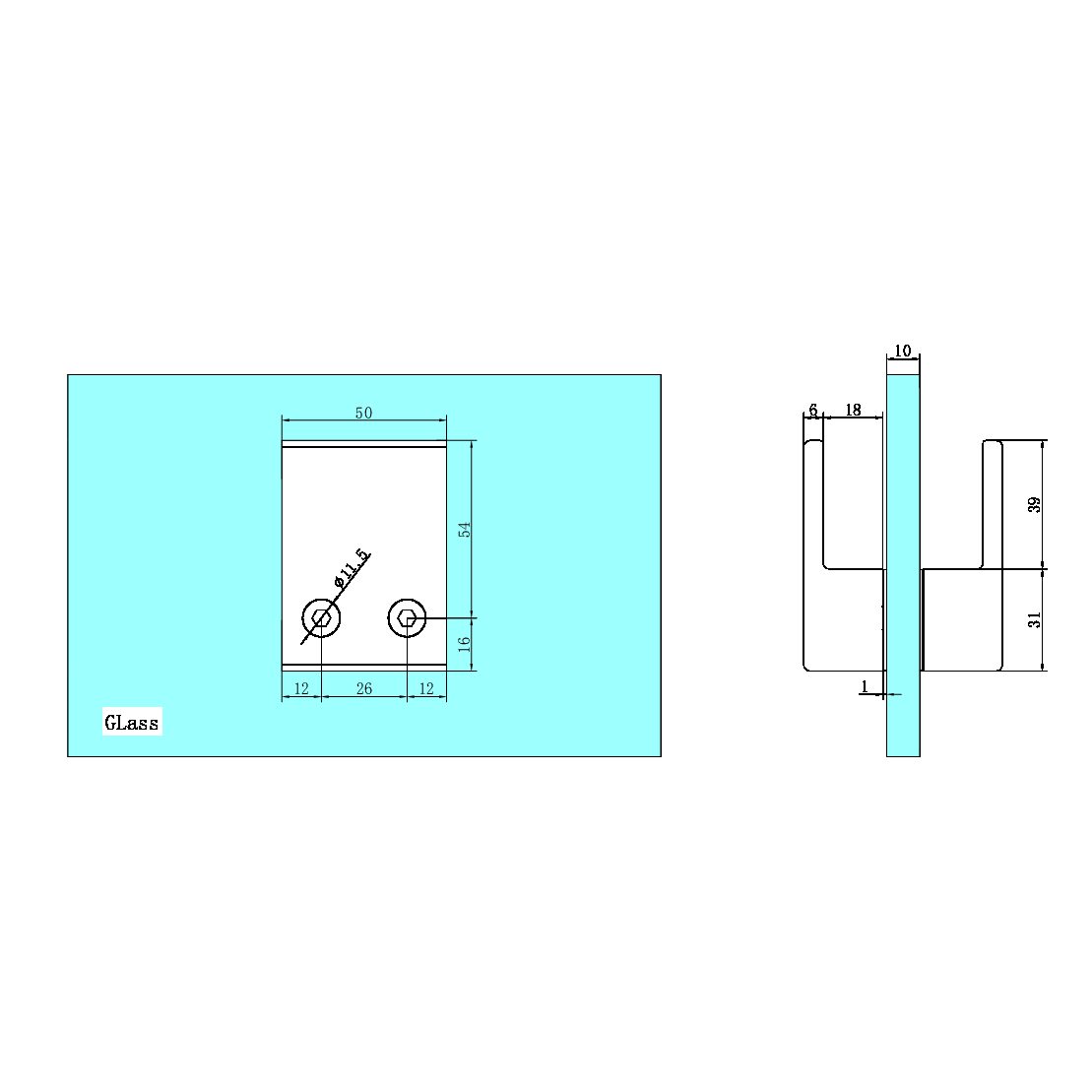 Nero Square Shower Knob Handle NRSH302