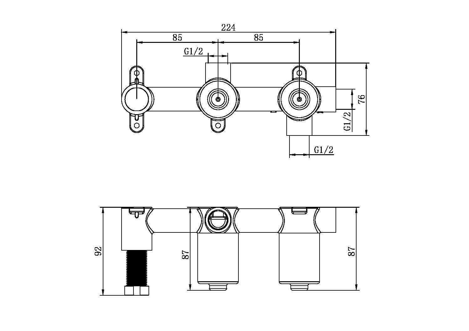 Nero Kara/Opal Progressive Shower System Body Only NRUB005p