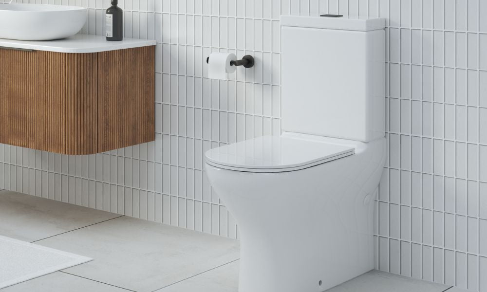 Vellano Polino Rimless Extra Height Back To Wall Toilet Suite POLWFPW-SS-TT