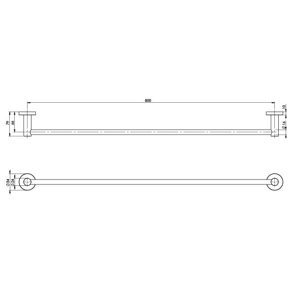 Phoenix Radii SS316 Single Towel Rail 800mm RA803-51