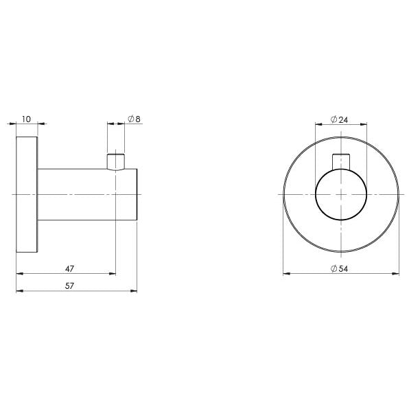 Phoenix Radii SS316 Robe Hook RA897-51