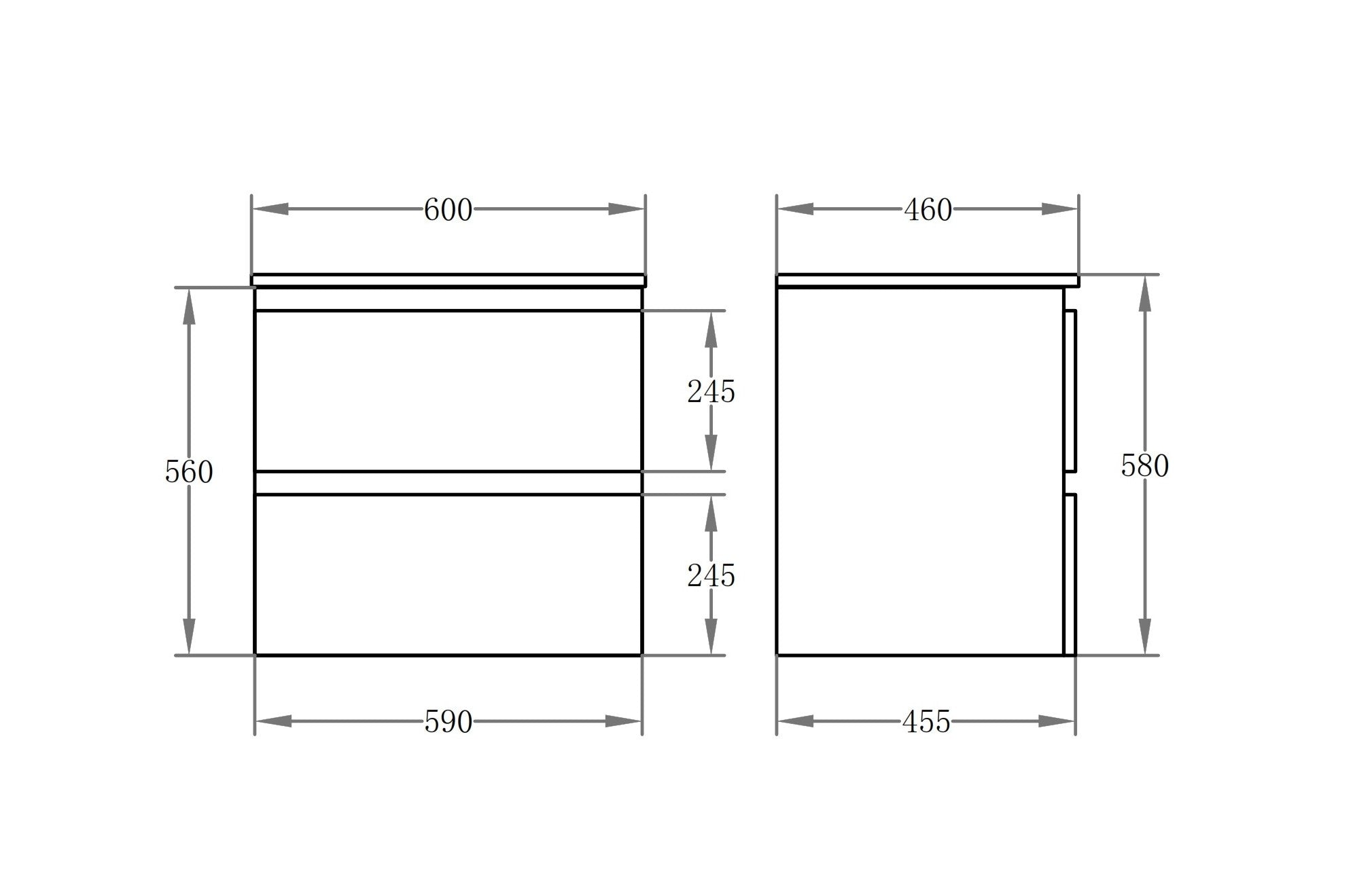 Riva 600mm PVC Wall Hung Vanity