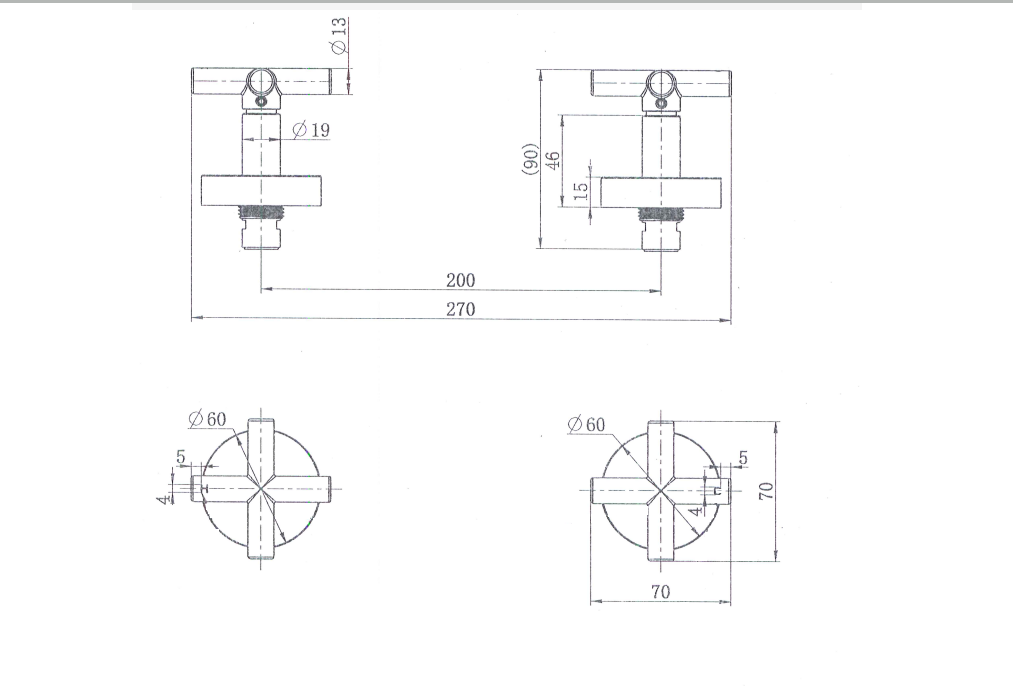 Modern National Ryker Wall Top Assemblies 1/4 Turn RYK017