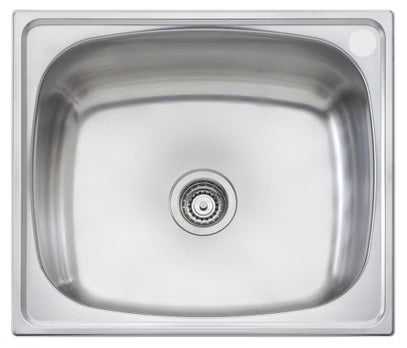 Oliveri Laundry 70L Tub with Rinse Bypass TI70S Right Tap Hole