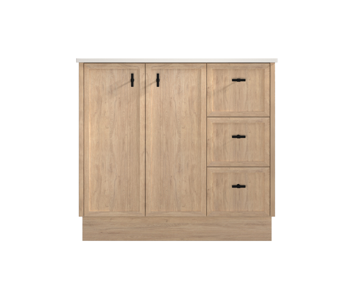 ABS 900mm Tofino Coastal Oak Shaker Vanity - Right Hand Drawers