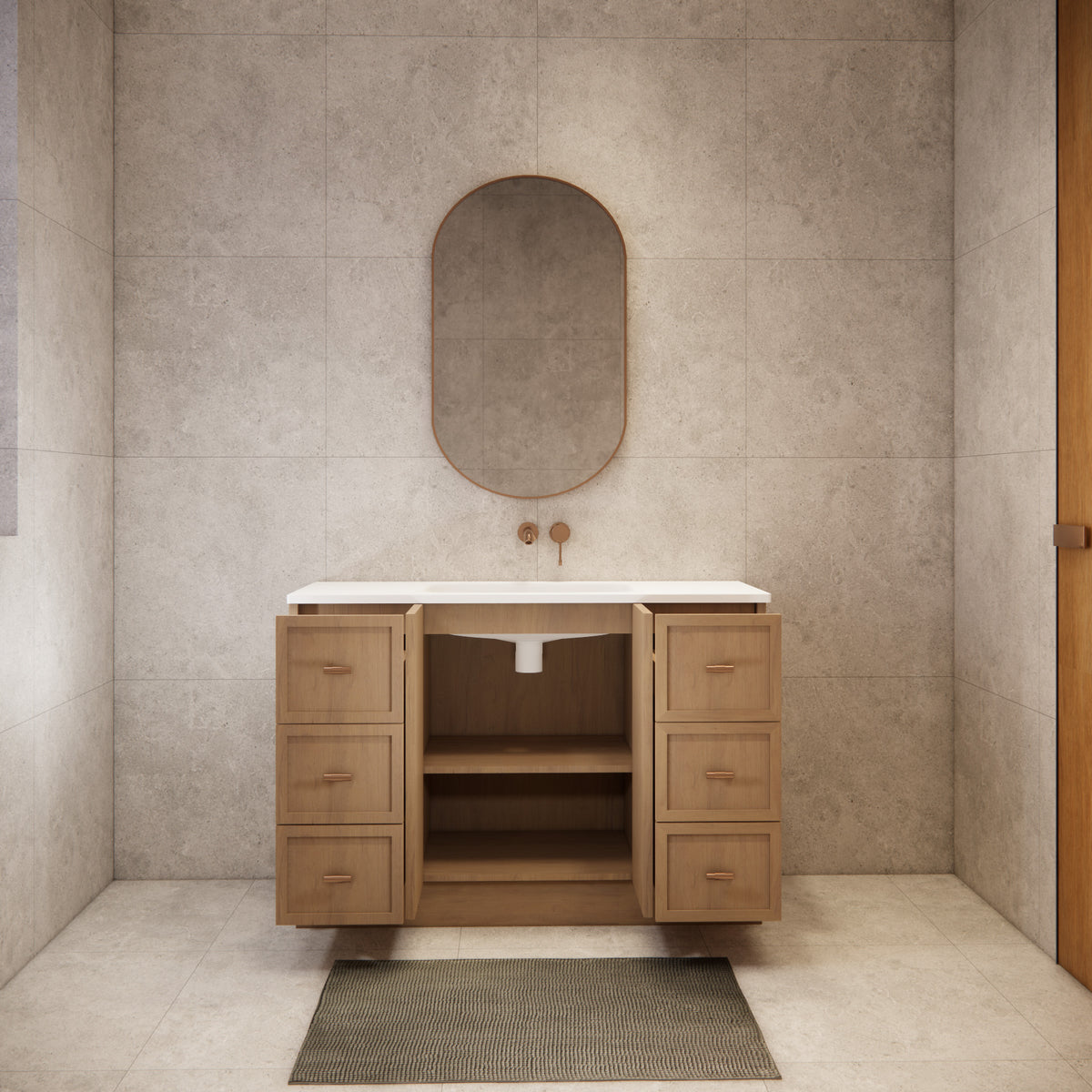 ABS 1200mm Tofino Coastal Oak Shaker Vanity
