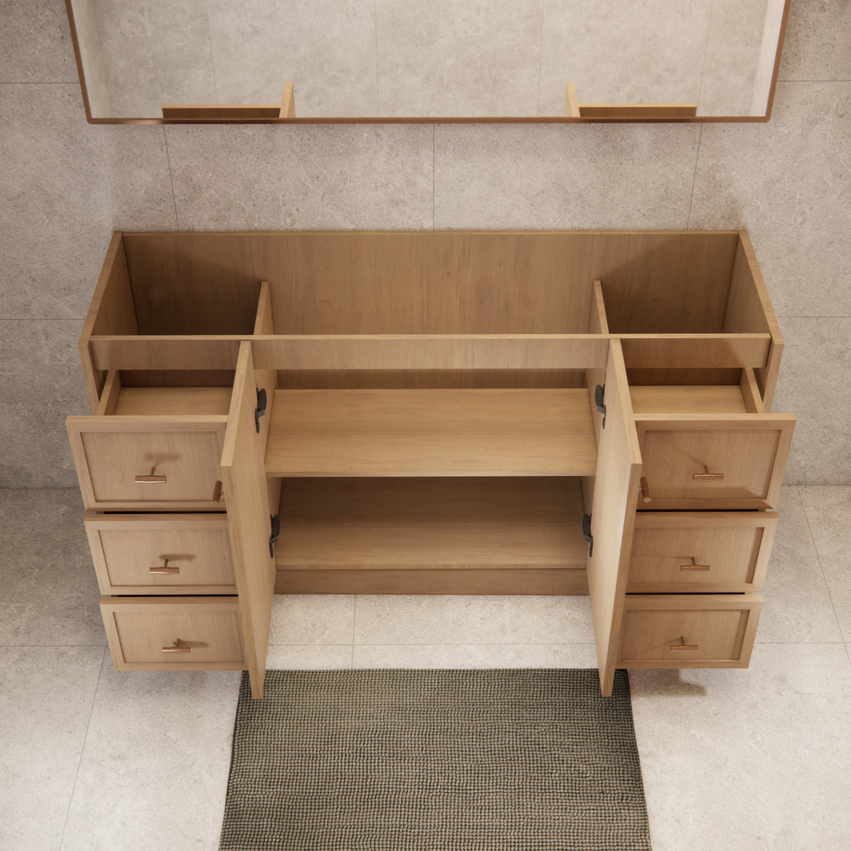 ABS 1500mm Tofino Coastal Oak Shaker Single Bowl Vanity