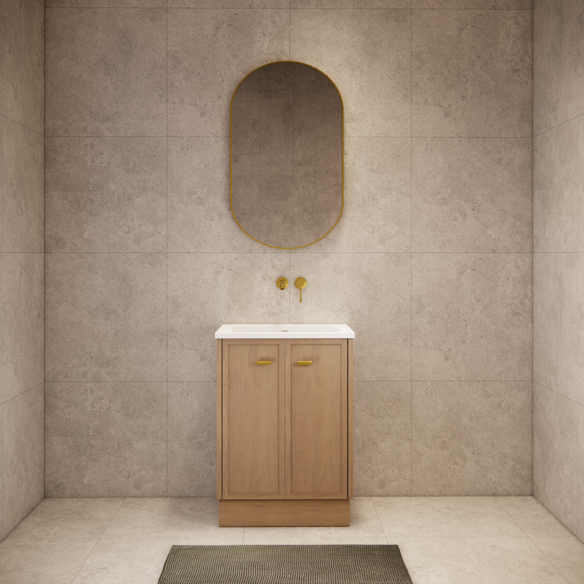 ABS 600mm Tofino Coastal Oak Shaker Vanity