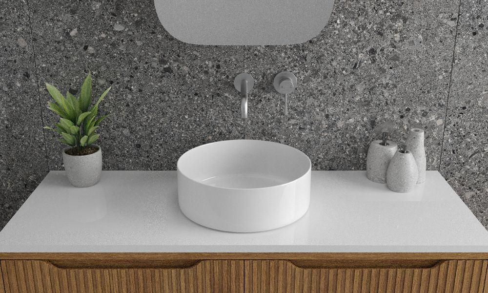 Vellano Lucito 360 x 120mm Round Above Counter Ceramic Basin LUC360AVB