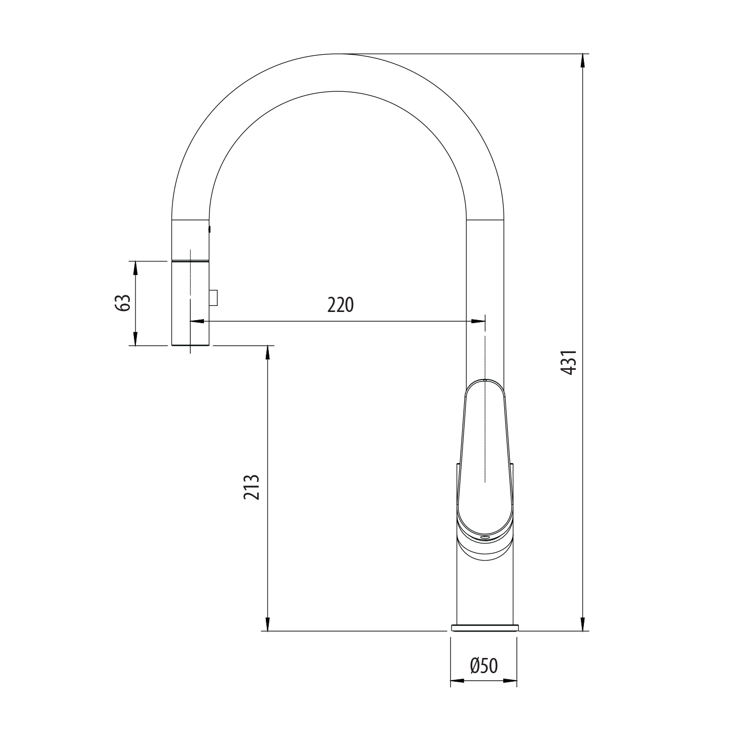 Oliveri Verona Pull Out Gooseneck Spray Mixer
