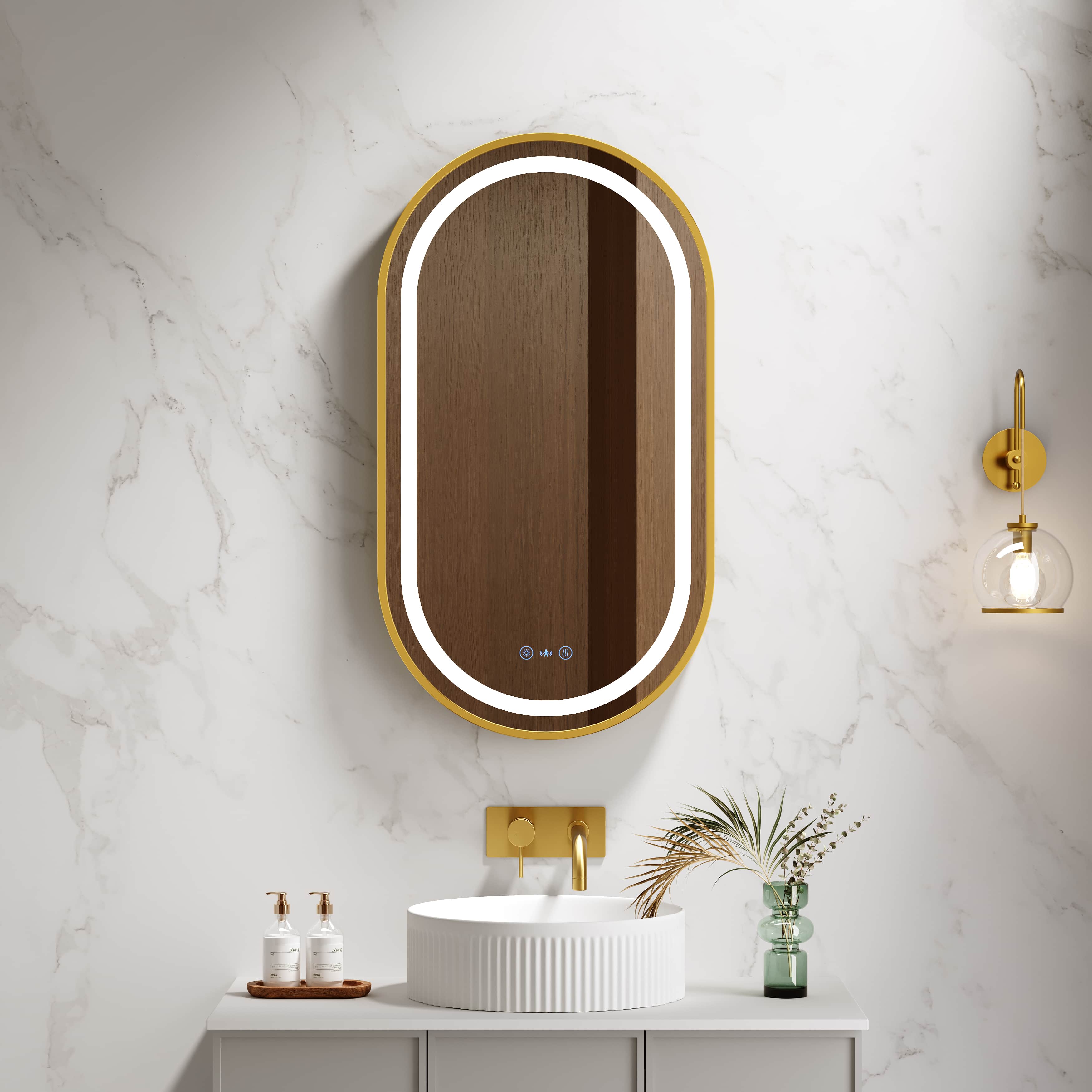 Mercio Venus 500 x 900mm Oval Framed LED Mirror