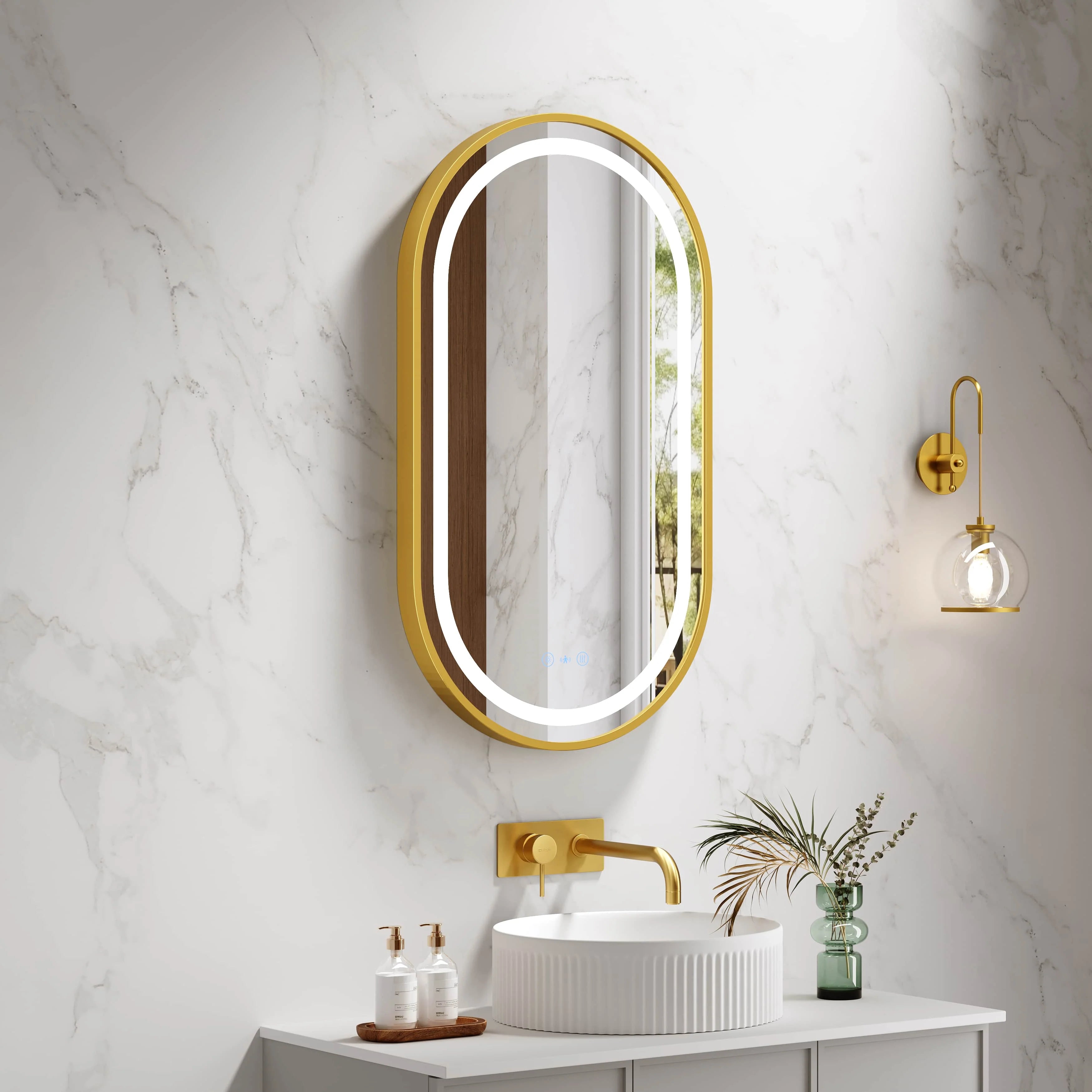 Mercio Venus 500 x 900mm Oval Framed LED Mirror