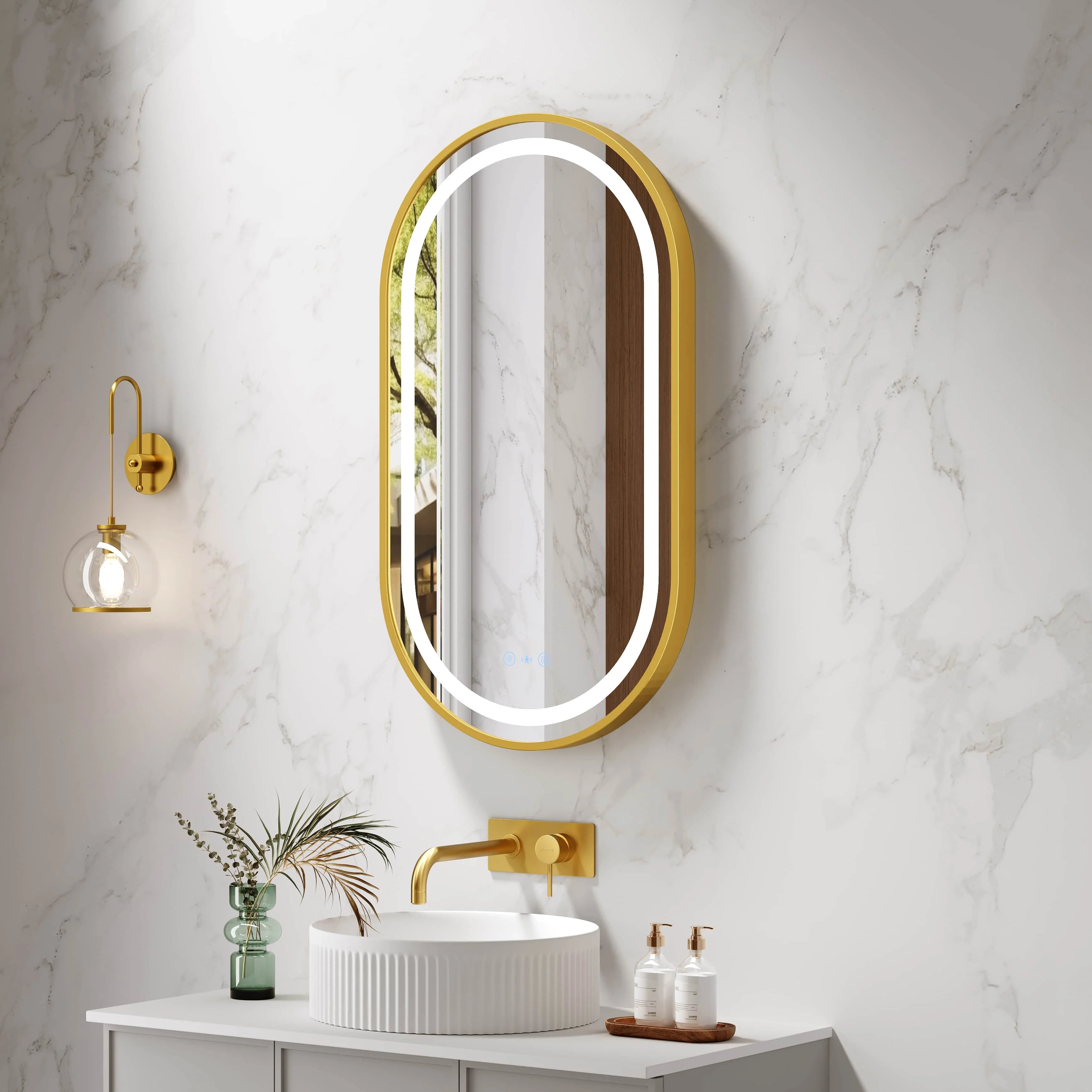 Mercio Venus 500 x 900mm Oval Framed LED Mirror
