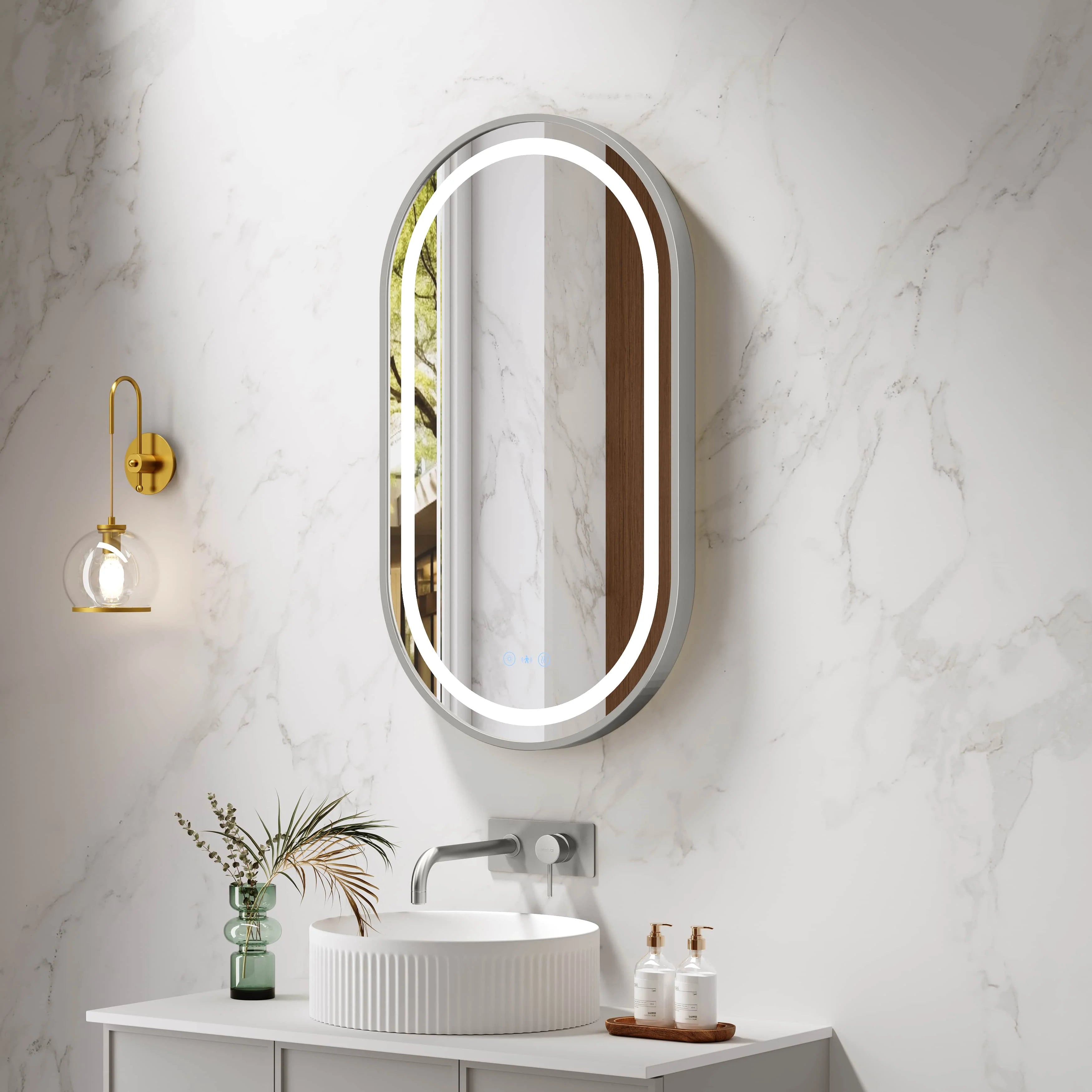 Mercio Venus 500 x 900mm Oval Framed LED Mirror