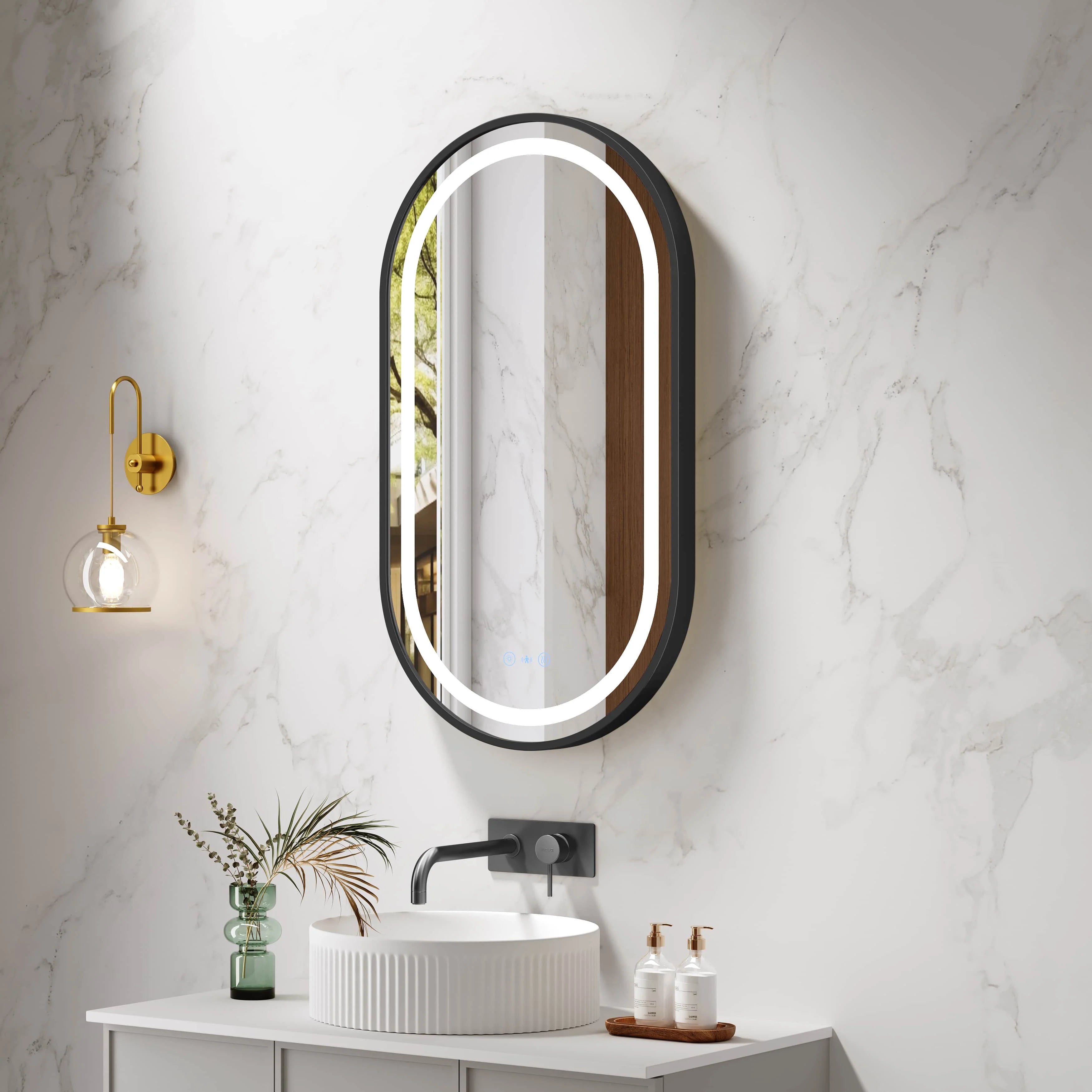 Mercio Venus 500 x 900mm Oval Framed LED Mirror