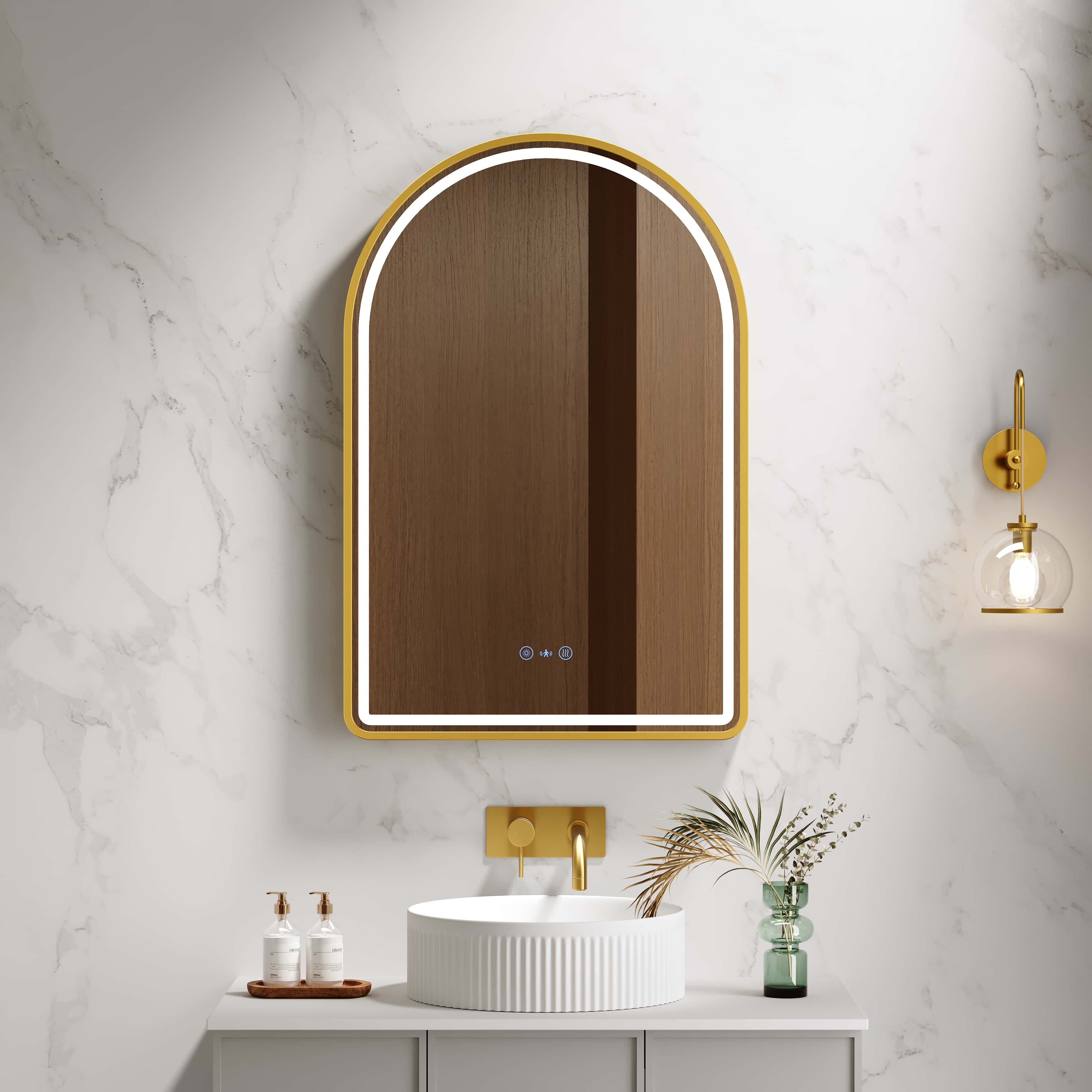 Mercio Venus 600 x 900mm Arch Framed LED Mirror