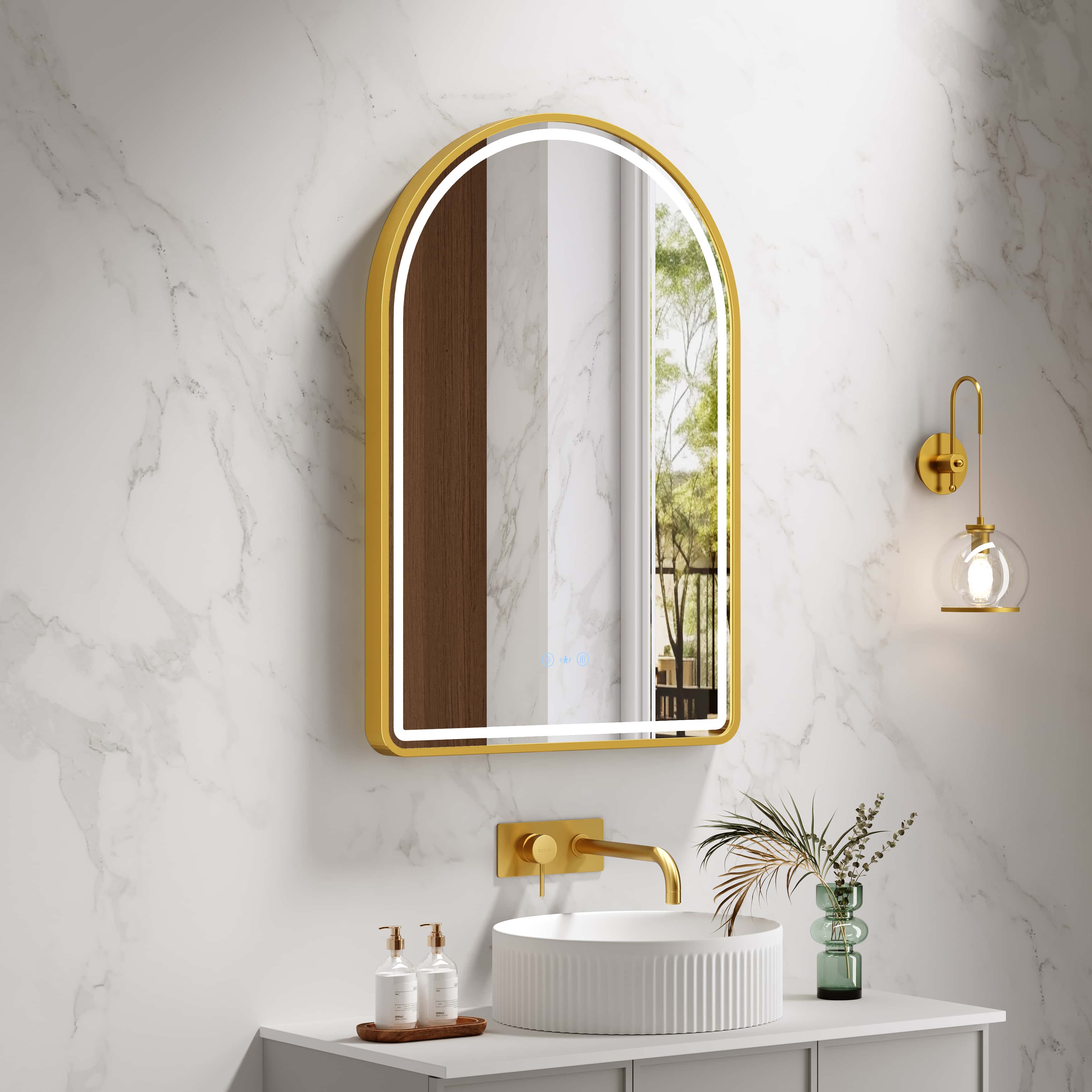 Mercio Venus 600 x 900mm Arch Framed LED Mirror