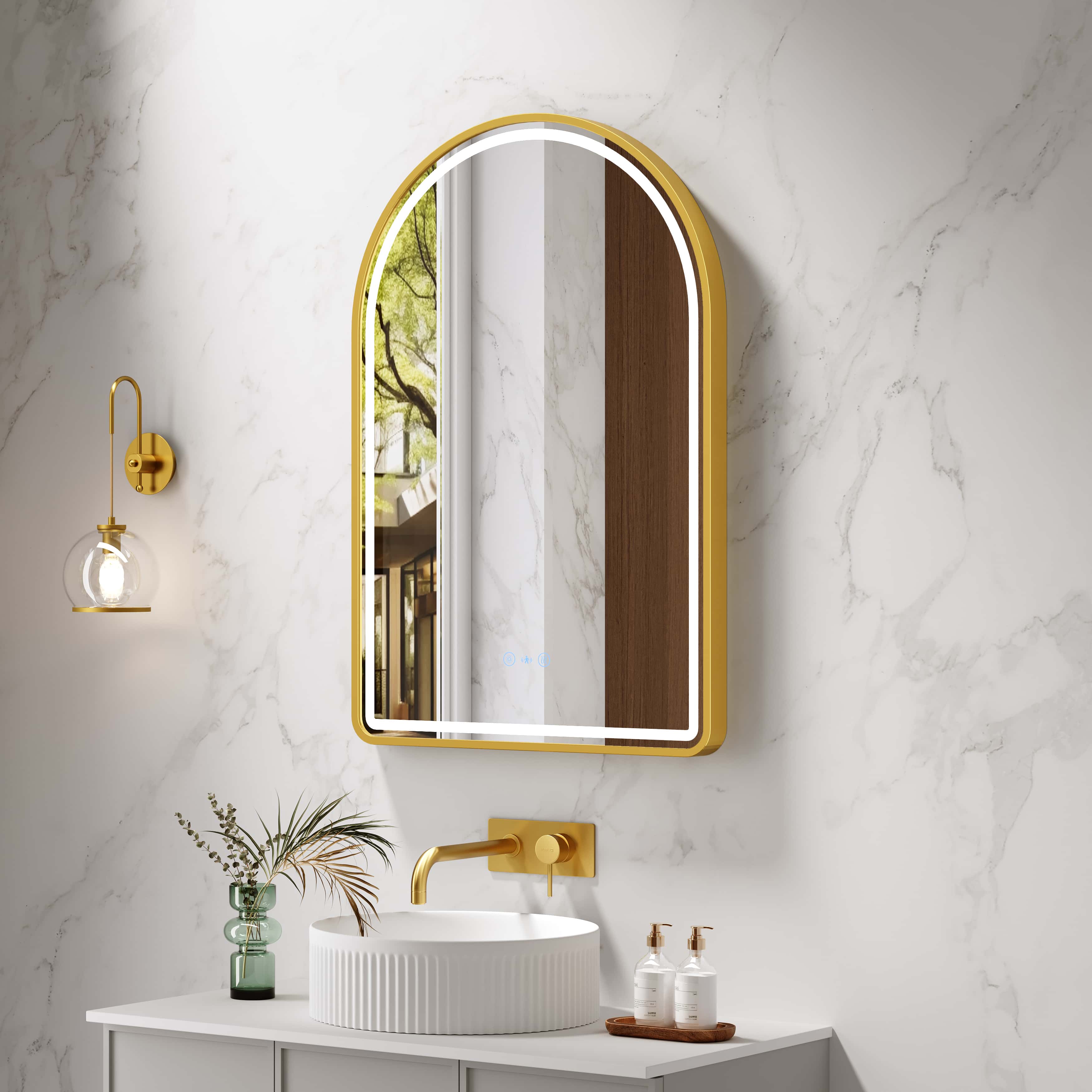Mercio Venus 600 x 900mm Arch Framed LED Mirror