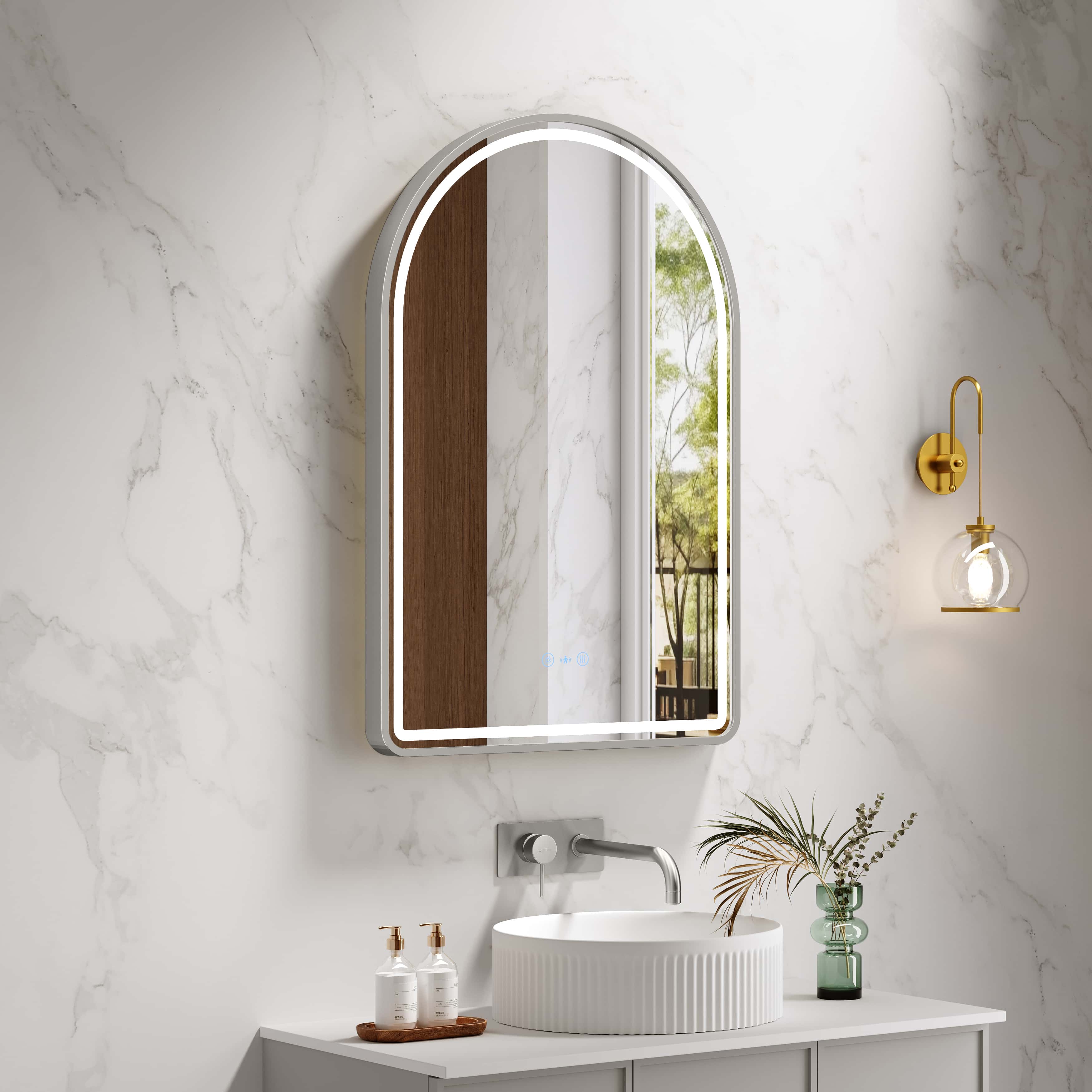 Mercio Venus 600 x 900mm Arch Framed LED Mirror