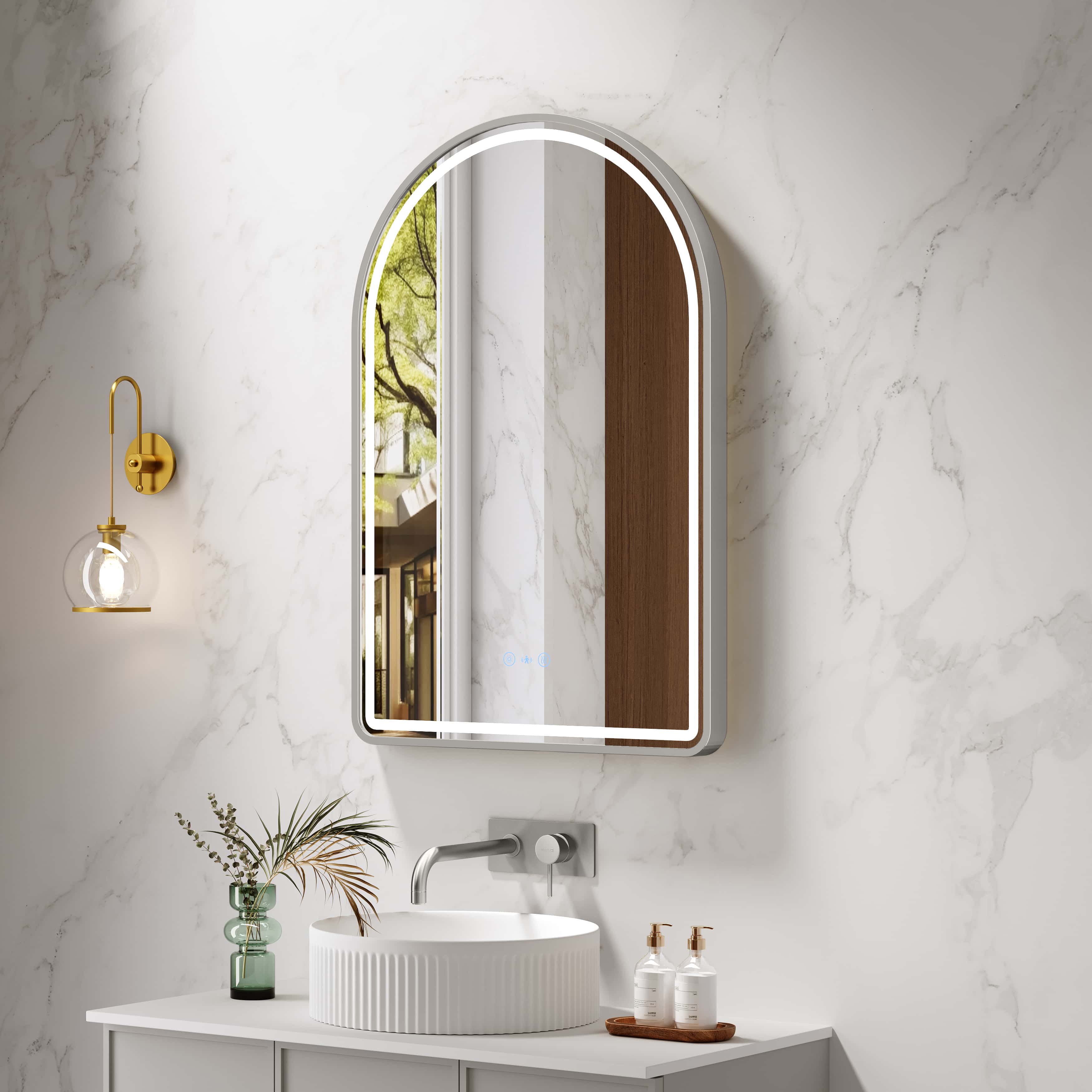 Mercio Venus 600 x 900mm Arch Framed LED Mirror