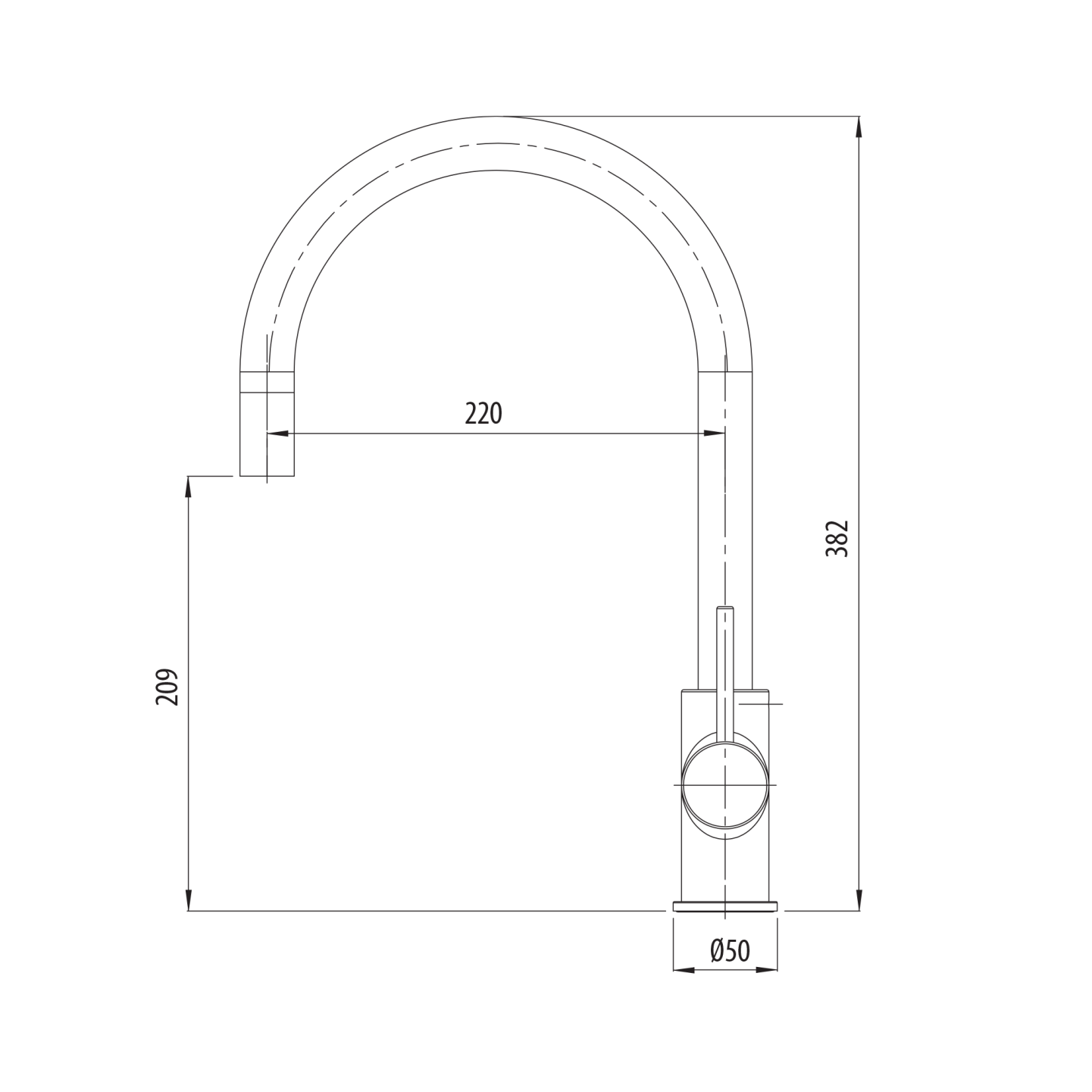 Oliveri Venice Pull Out Gooseneck Mixer VE520F