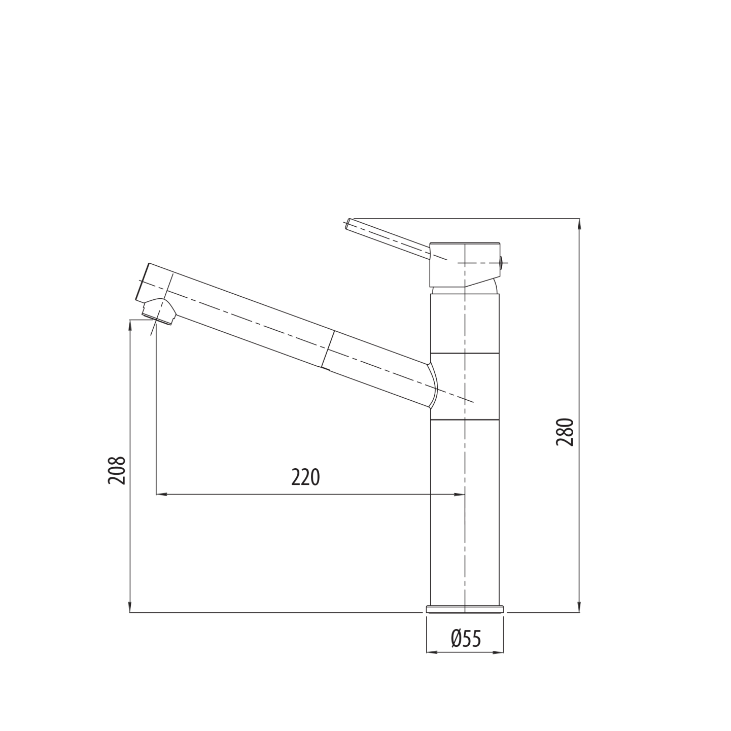 Oliveri Venice Pull Out Swivel Mixer