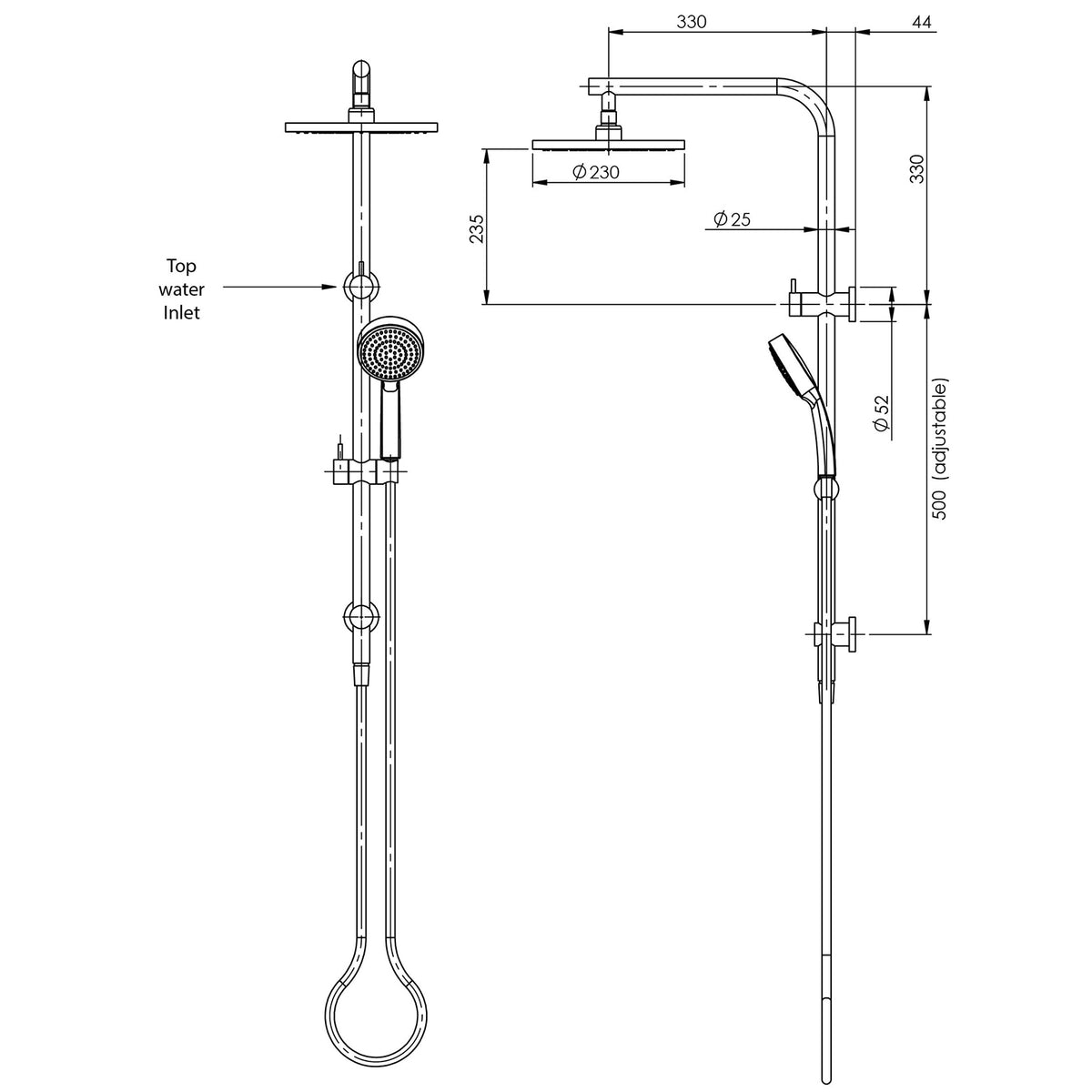 Phoenix Vivid Slimline Twin Shower VS6500
