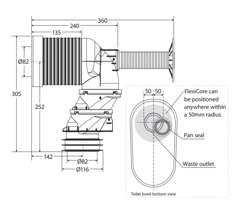 Fienza Flexi-Connect S-Trap Pipe