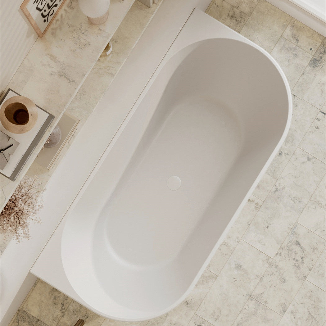 Cassa Design Auris 1500mm Back to Wall Bath Gloss White BT-AU1500