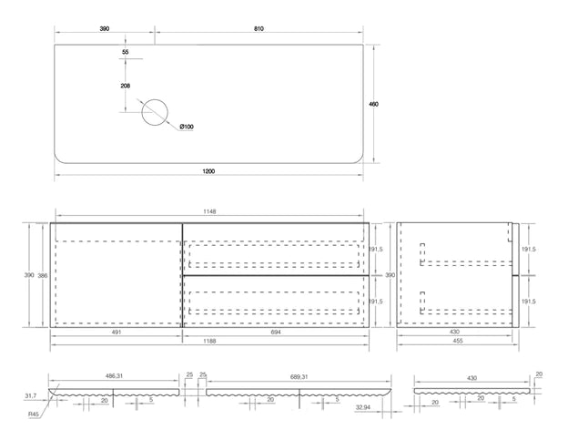 Cassa Design Gravity Wall Hung Vanity