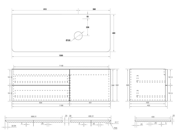 Cassa Design Gravity Wall Hung Vanity