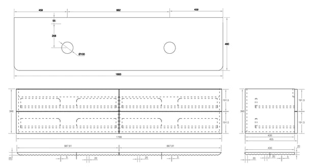 Cassa Design Gravity Wall Hung Vanity