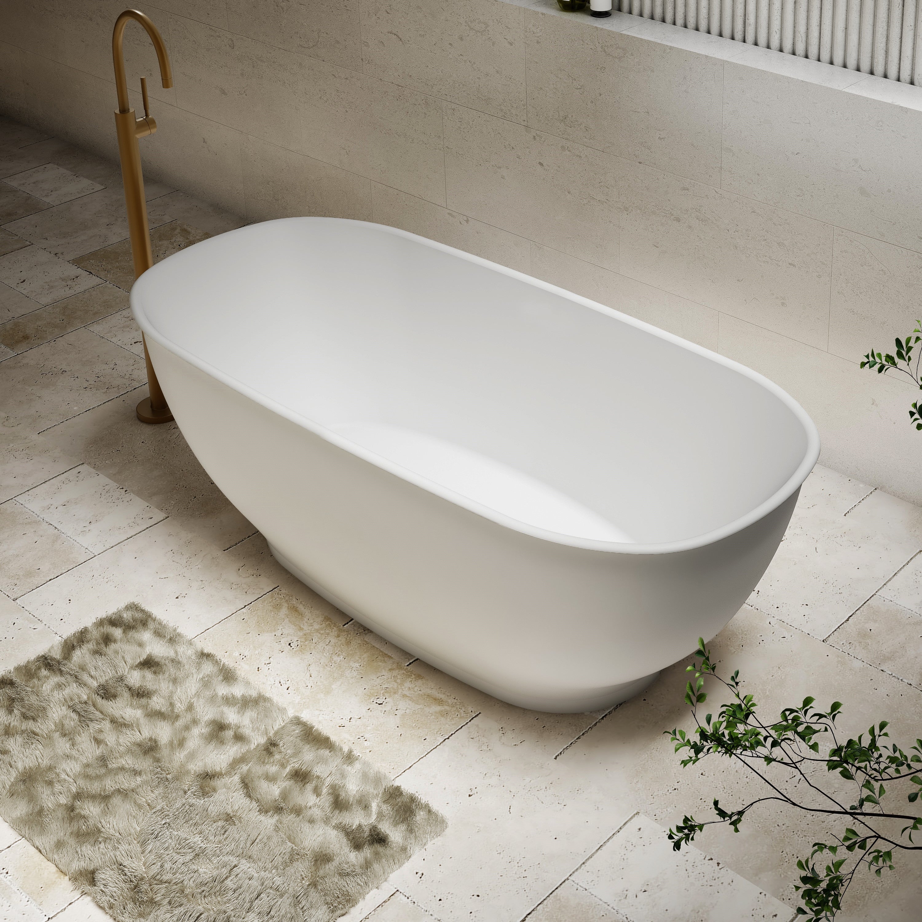 Cassa Design Hampton 1500mm Freestanding Bath Matte White BT-HA1500M