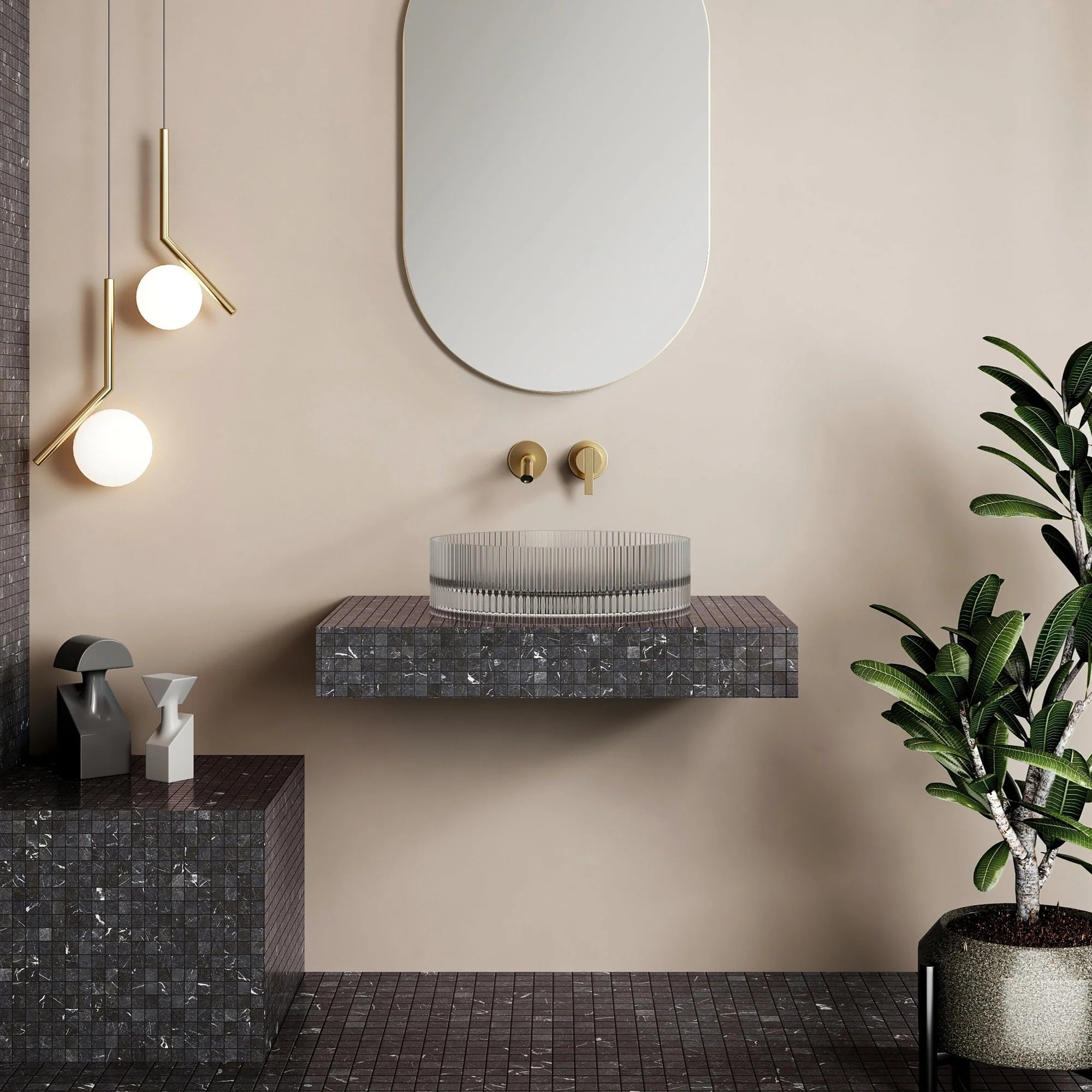 Cassa Design Wow V-Groove Translucency Round Above Counter Basin VG363610