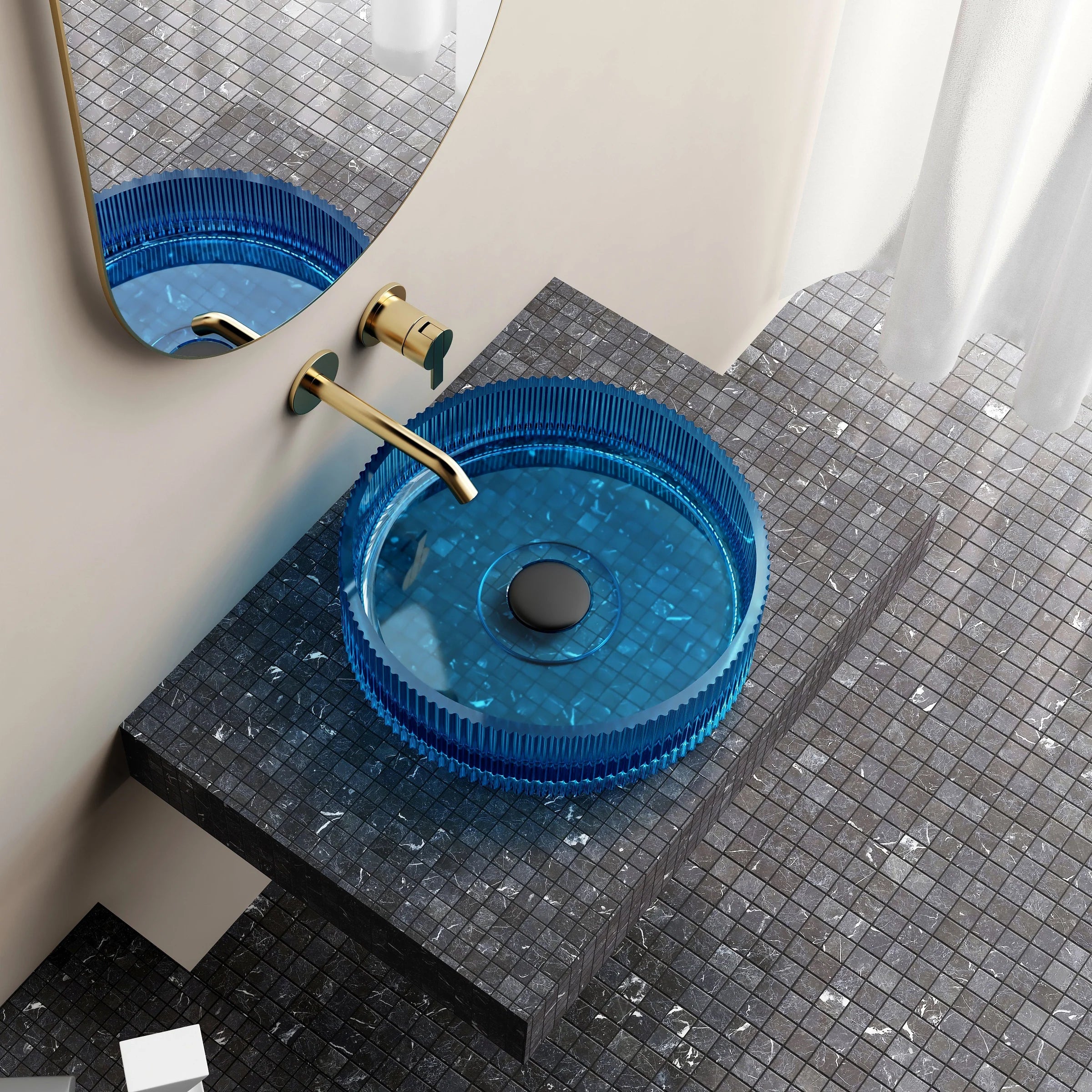 Cassa Design Wow V-Groove Translucency Round Above Counter Basin VG363610