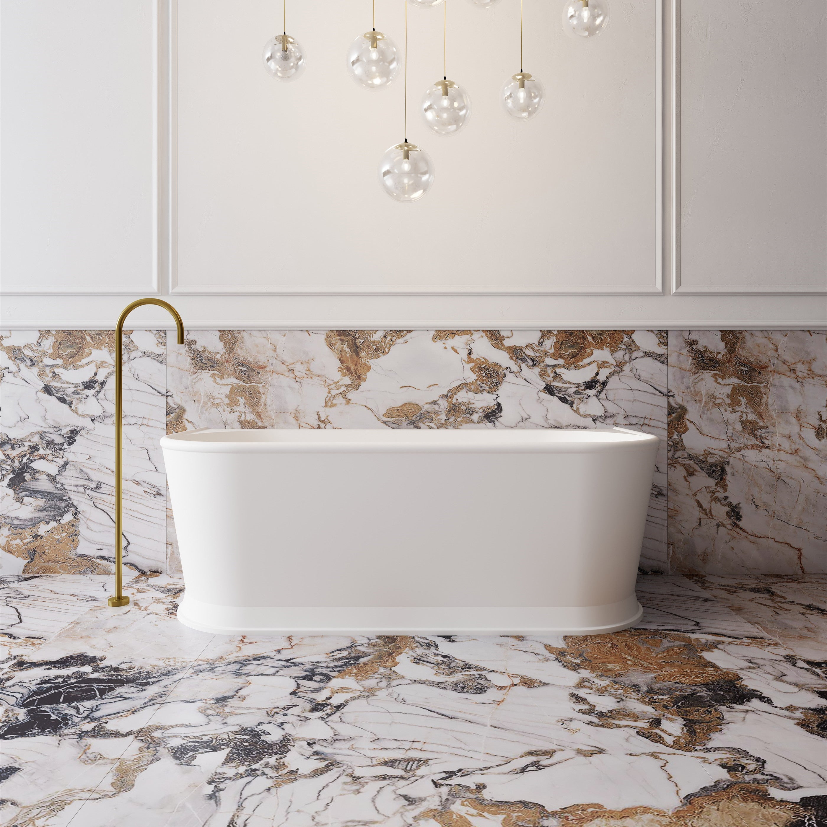 Cassa Design Westminster 1500mm Back to Wall Bath Matte White BT-WA1500M