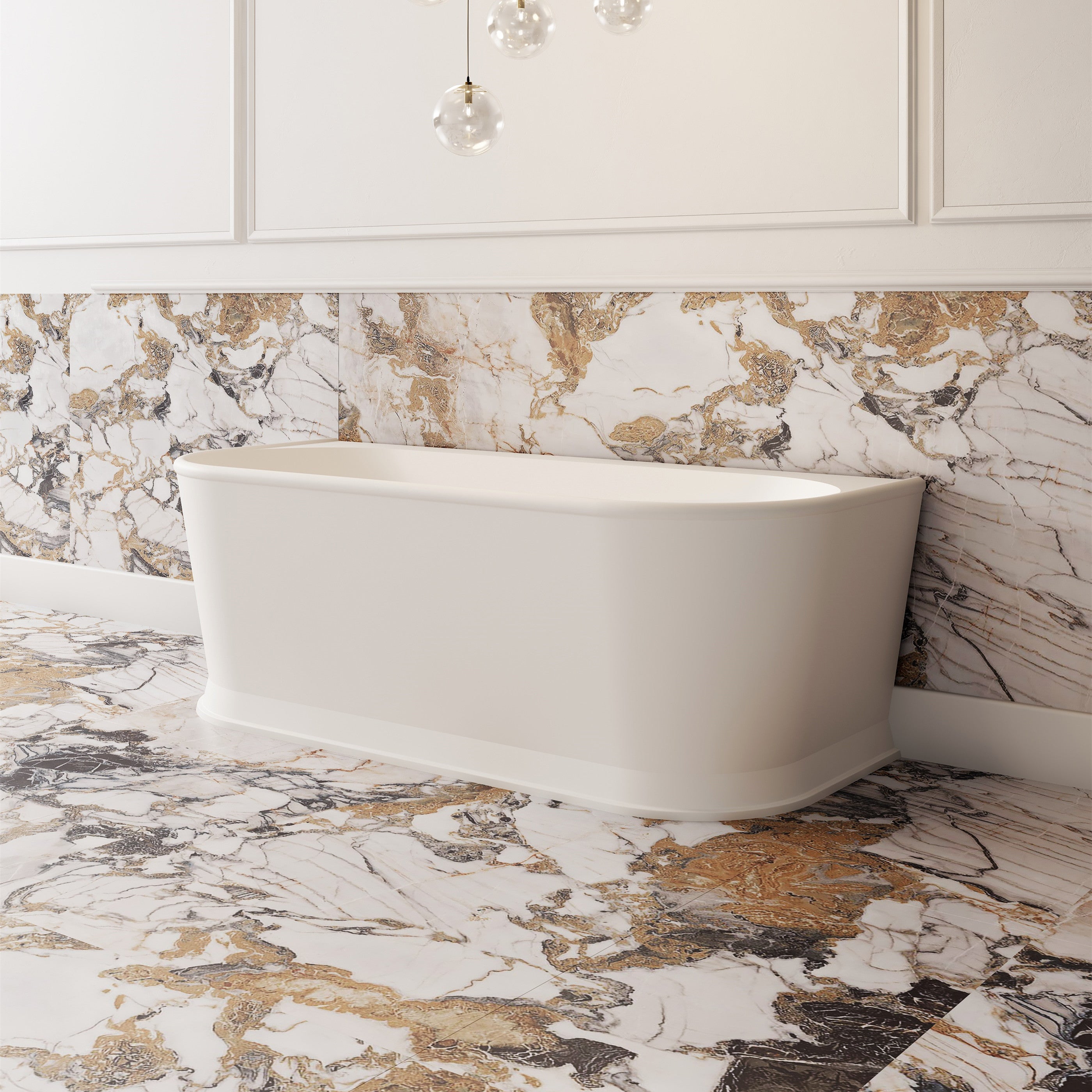 Cassa Design Westminster 1700mm Back to Wall Bath Matte White BT-WA1700M