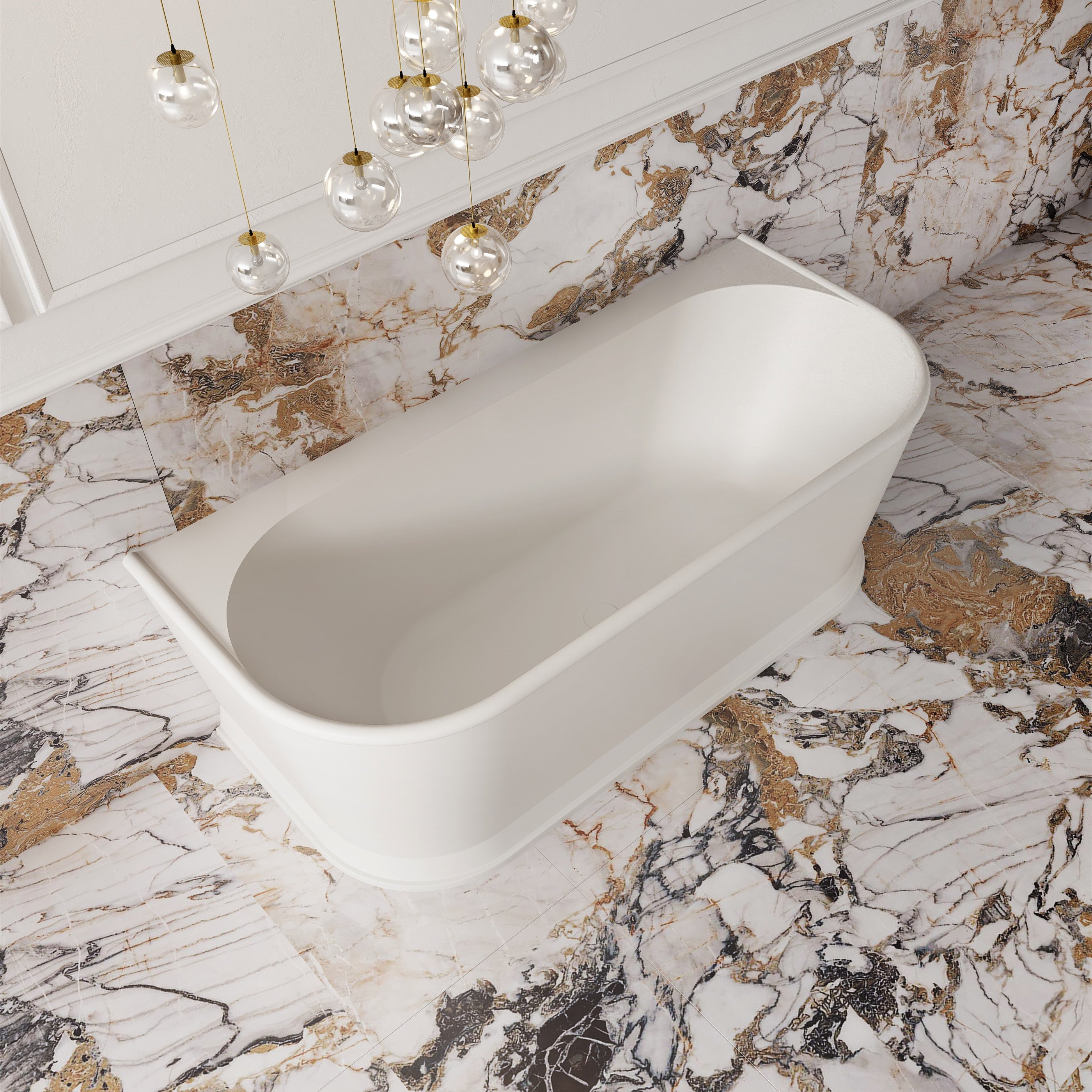 Cassa Design Westminster 1700mm Back to Wall Bath Matte White BT-WA1700M
