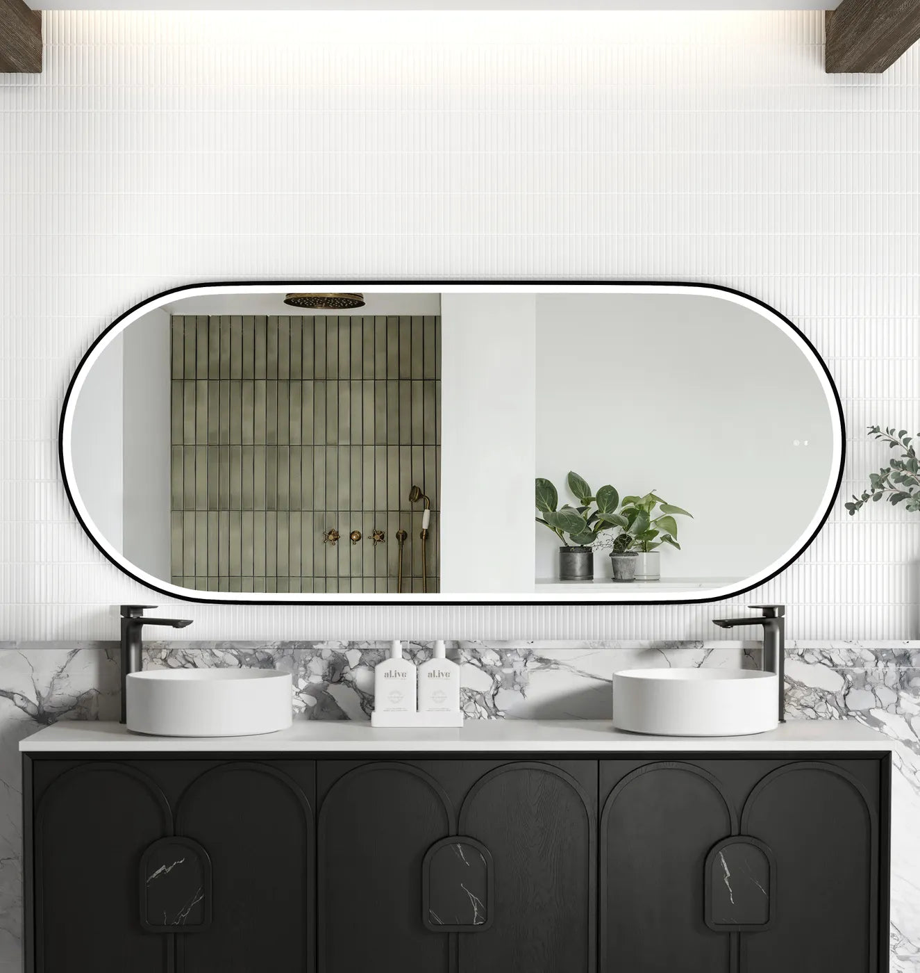 Otti LED Noosa Framed Mirror 1800 x 750mm