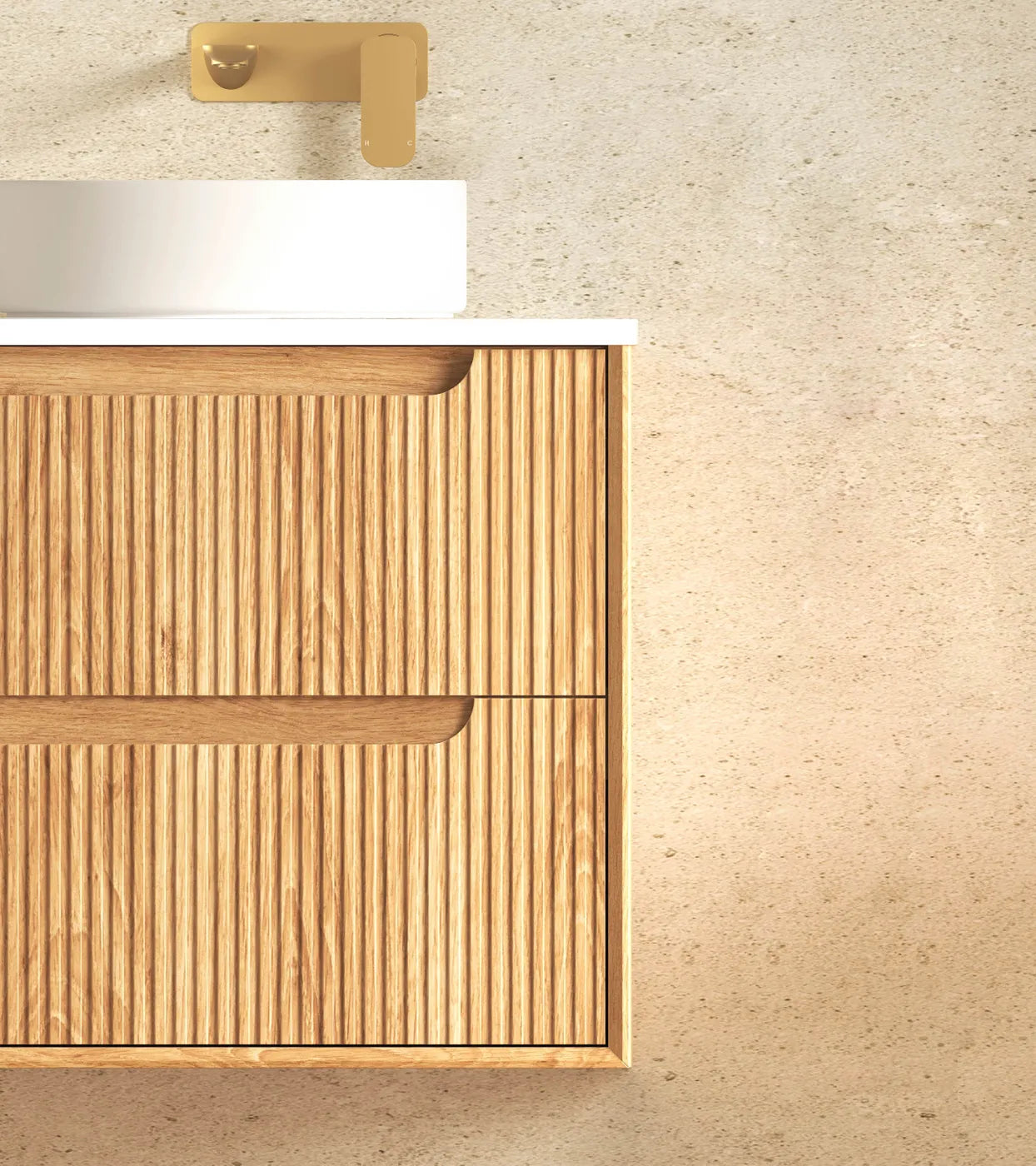 Otti Byron Fluted 600mm Woodland Oak Vanity