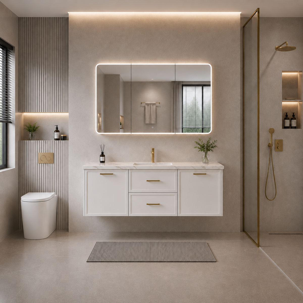 Lukka Kingsley Federation 1200mm Wall Hung Double Bowl Vanity