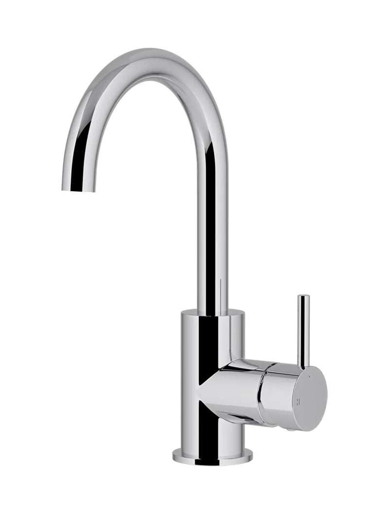 Meir Round Round Gooseneck Basin Mixer with Cold Start MB17