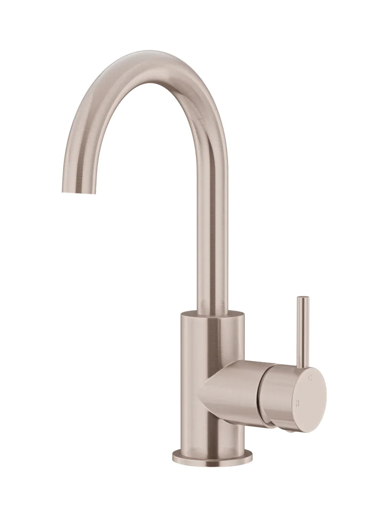 Meir Round Round Gooseneck Basin Mixer with Cold Start MB17