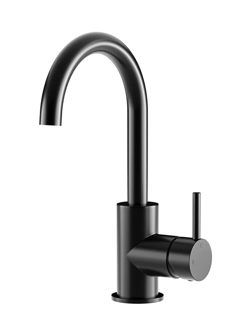 Meir Round Round Gooseneck Basin Mixer with Cold Start MB17