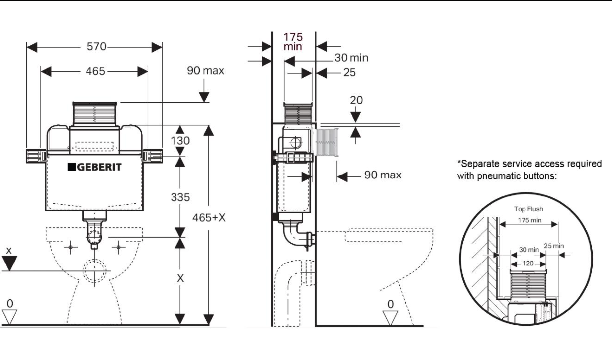 Geberit Kappa In-wall Cistern 110.208.00.1