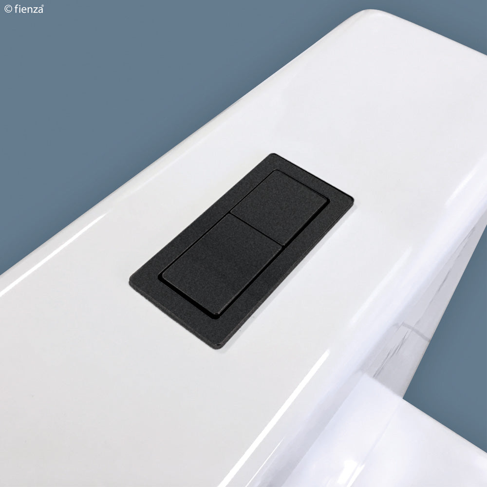 Fienza Rectangular Dual Flush Buttons Matte Black 200784