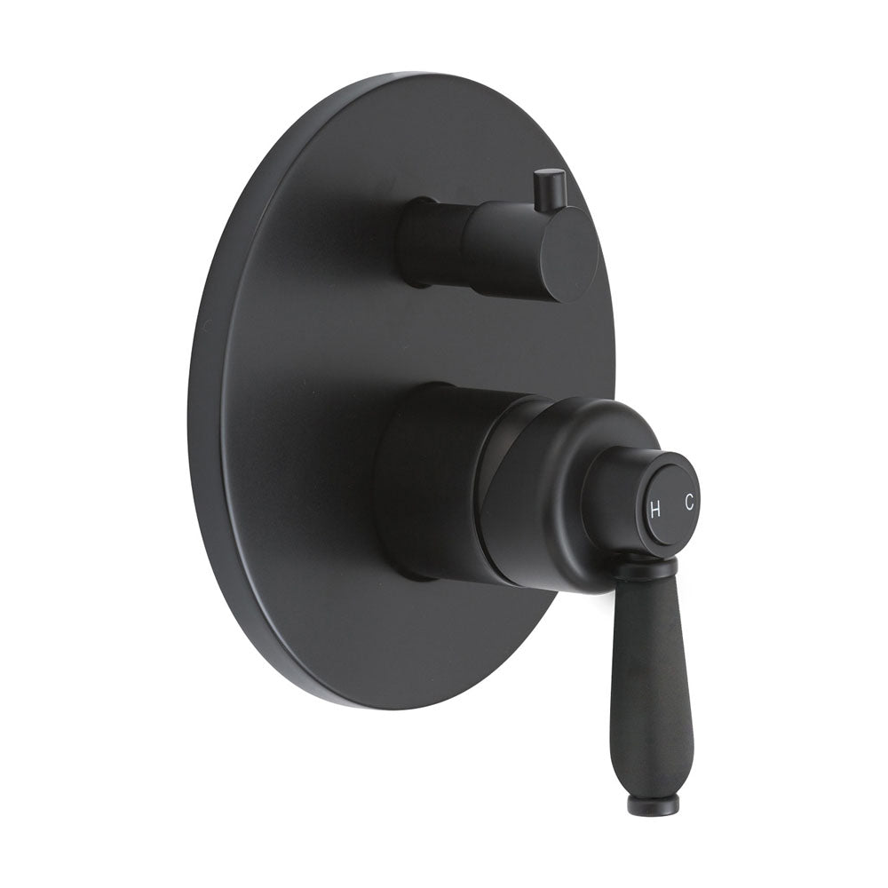 Fienza Eleanor Shower/Bath Diverter Mixer Matte Black 202102BL