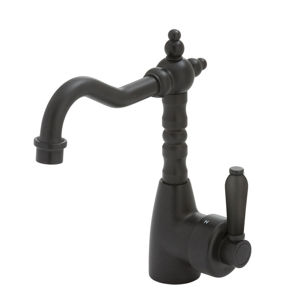 Fienza Eleanor Shepherds Crook Basin Mixer Matte Black 202103BL