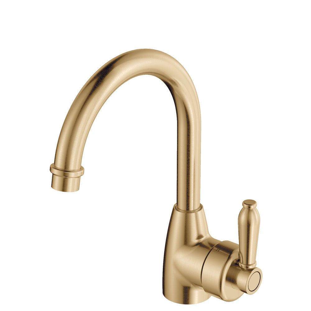 Fienza Eleanor Gooseneck Basin Mixer Urban Brass 202104UU