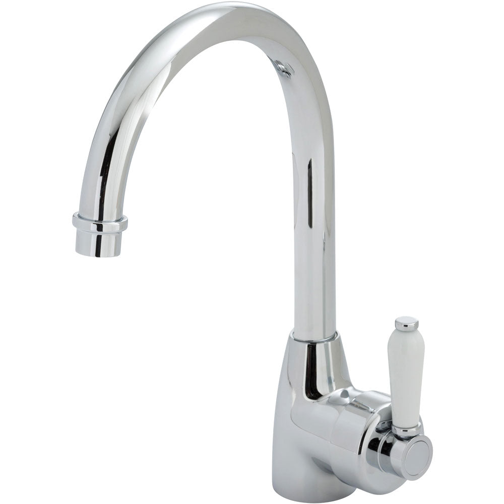 Fienza Eleanor Gooseneck Sink Mixer Chrome/Ceramic Handle 202109